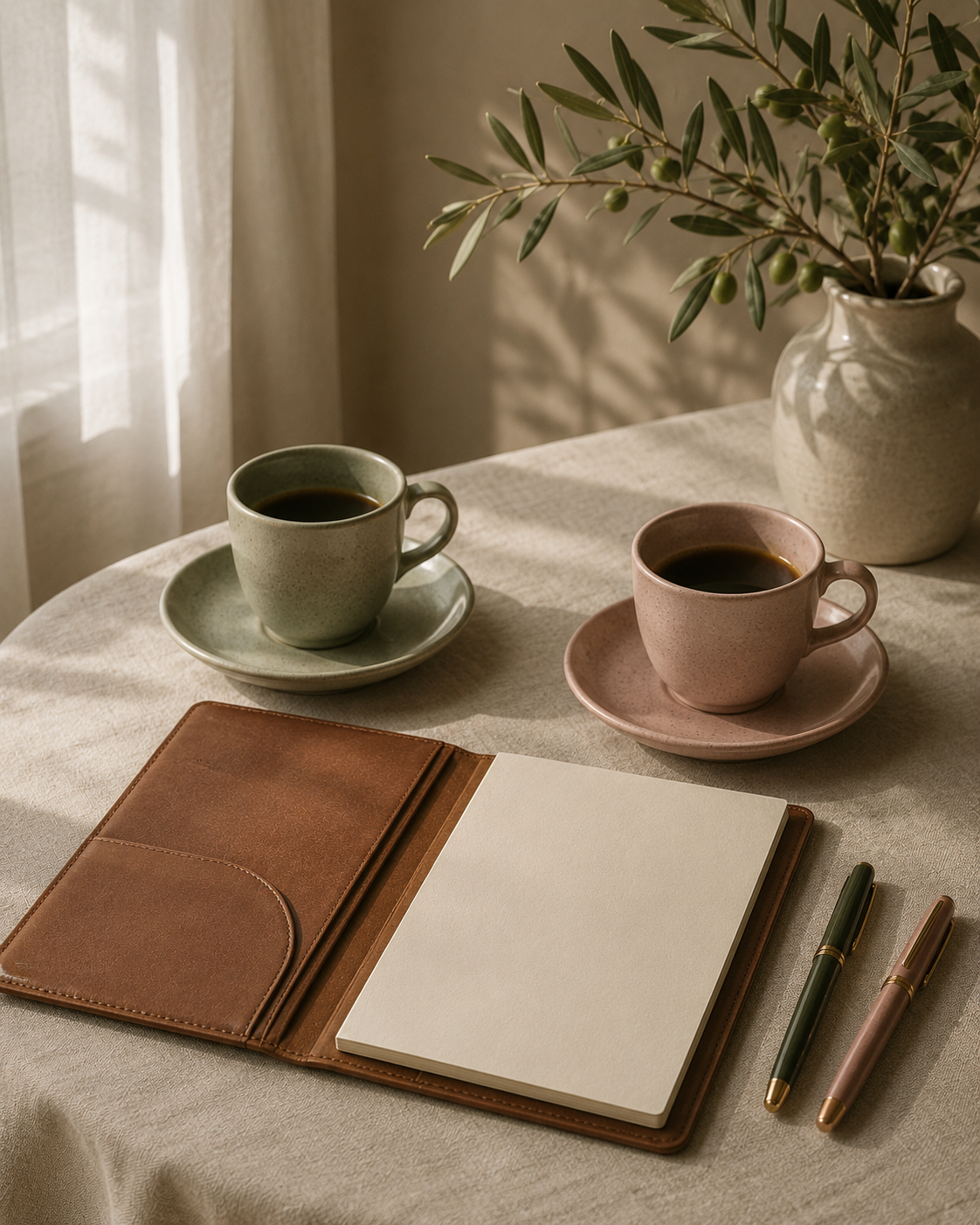A still-life portrait of the Morale Press studio.